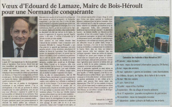 2017 voeux du maire Bois Heroult Edouard de lamaze